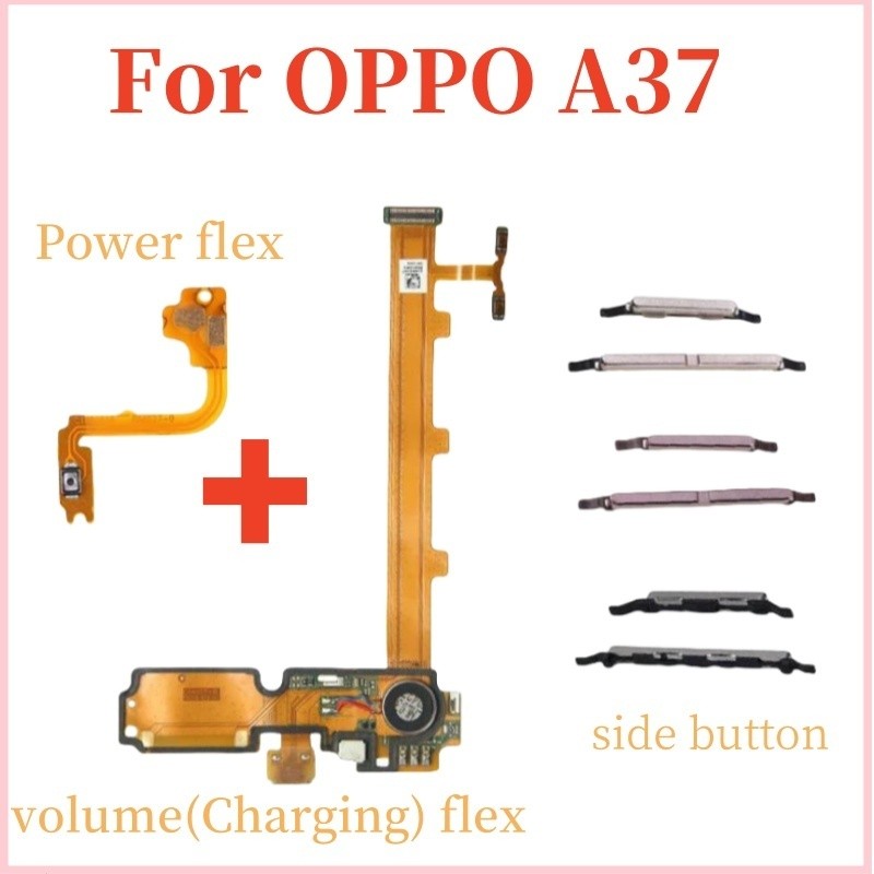 Flex ปุ่มปรับระดับเสียงไฟสําหรับ OPPO A37 ในการปิดระดับเสียง (ชาร์จ) สายดิ้นปุ่มด้านข้าง