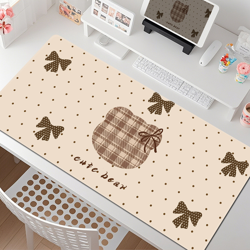 Bear Mouse Pad Girls High-Appearance ขนาดใหญ่ตําแหน่งการทํางานโต๊ะคอมพิวเตอร์ Pad ins แผ่นรองเมาส์หอพักนักเรียน