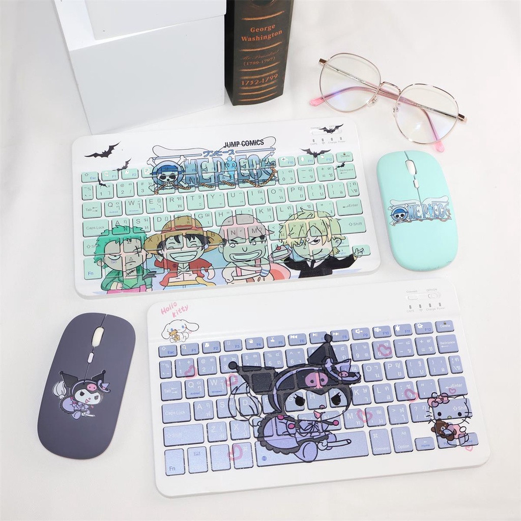 พร้อมส่ง💖 แป้นพิมพ์ Bluetooth Keyboard คีย์บอร์ดไร้สาย ปุ่มกดไทย บลูทูธ 5.0 รองรับ Android/ iOS/ Windows แป้นพิมไร้สาย