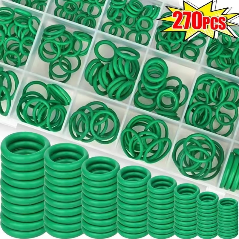 270 ชิ้น 18 ขนาด Universal ยานยนต์ O-Ring Kit - ซีลยางสําหรับรถยนต์ AC คอมเพรสเซอร์และซ่อมก๊อกน้ํา
