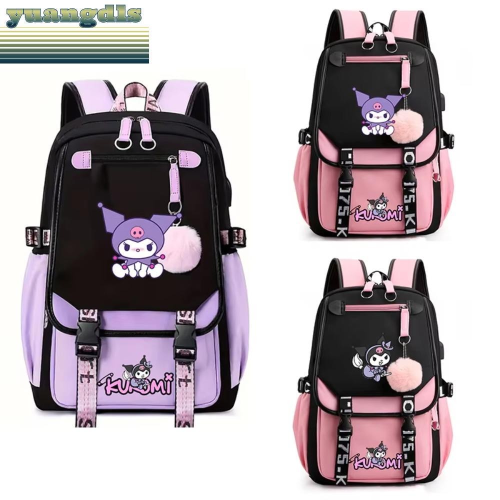 Sanrio Kuromi กระเป๋าเป้สะพายหลัง ความจุขนาดใหญ่ กันน้ํา ระบายอากาศ พิมพ์ลาย แฟชั่น สําหรับนักเรียนหญิง YUANG
