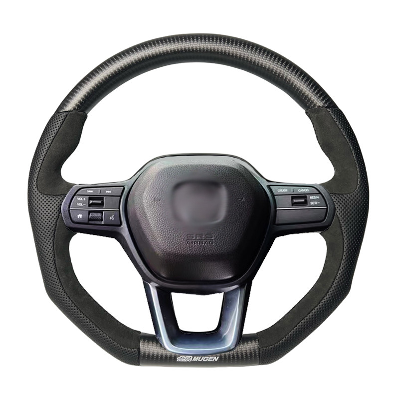 Honda Civic 11th FL5 RP8 CRV ดัดแปลงอัพเกรดคาร์บอนไฟเบอร์พวงมาลัย Matte Mugen กีฬาพวงมาลัยรถ