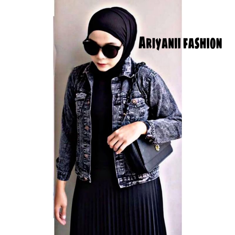 ผู้หญิงกางเกงยีนส์แจ็คเก็ต/ผู้หญิง CROP DENIM JACKET/ผู้หญิง BIONDY SNOWBLACK กางเกงยีนส์ JACKET