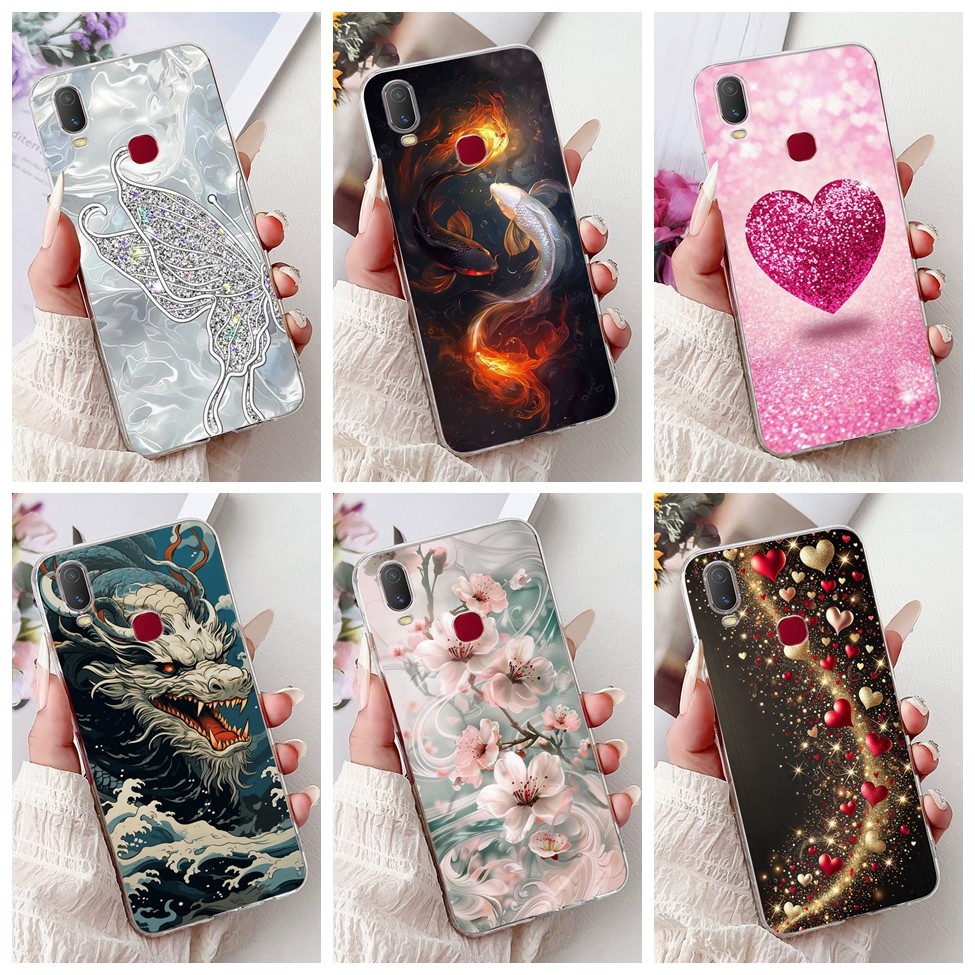Vivo Y11 2019 1906 Y11S V2028 ฝาหลัง Vivo Y11S กรณีหรูหราผีเสื้อรักแฟชั่นดอกไม้ Cool หล่อ Lion ทาสี