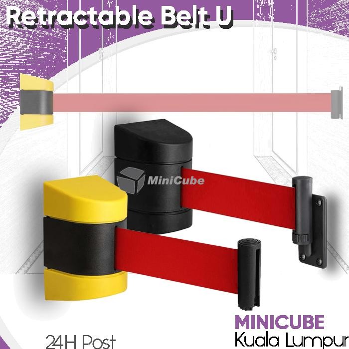 Retractable Belt Area Barrier ติดผนังสีแดง 2/3/5M