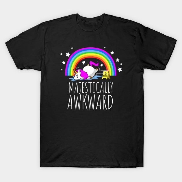 เสื้อยืด Vintage Majestically Awkward Unicorn for the Socially Awkward T-Shirt แท้ Cotton 100%