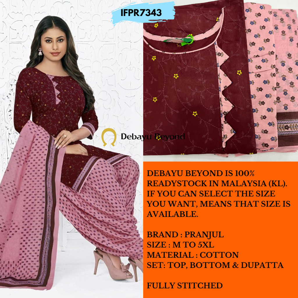 [Size M] READYMADE COTTON PUNJABI PATYLA SUIT