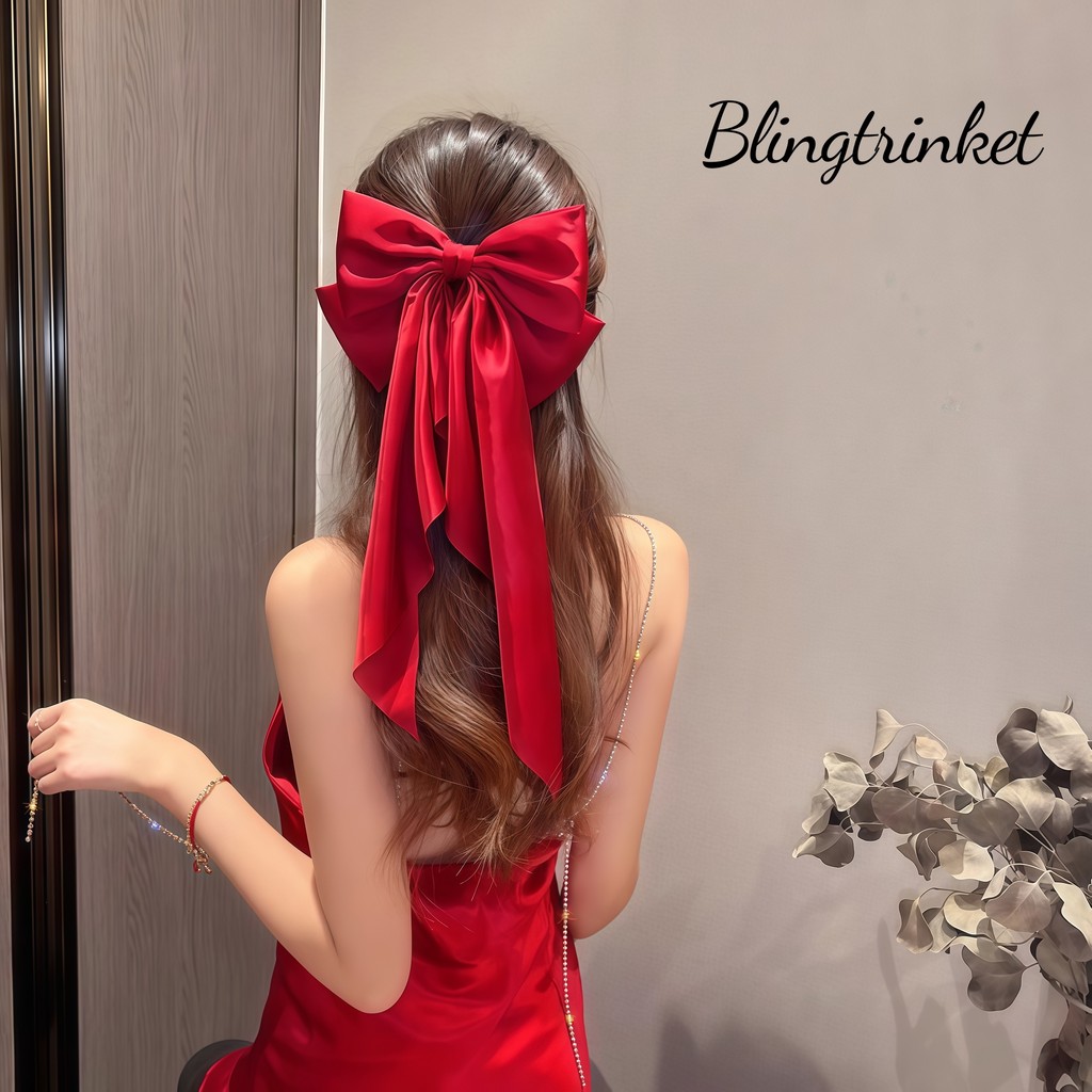 กิ๊บหนีบผม โบว์ใหญ่🎀 การออกแบบสตรีมเมอร์ คลิปสปริง หวานและอ่อนโยน💕 กิ๊บติดผมโบว์