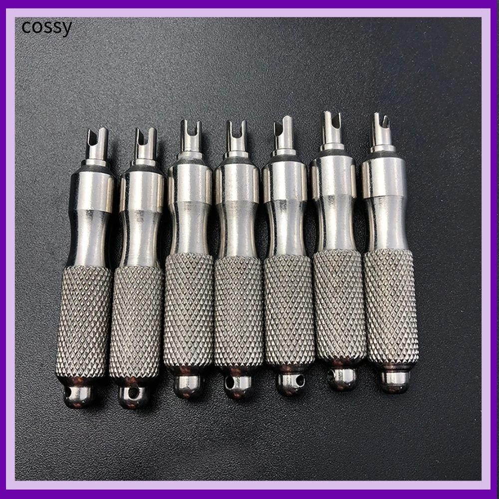 COSSY ไขควงซ่อมยาง, สแตนเลสพร้อมแหวนกุญแจประแจวาล์วยาง, คุณภาพสูง Universal Antirust Tyre วาล์ว Core Remover เครื่องมือสําหรับรถยนต์รถจักรยานยนต์
