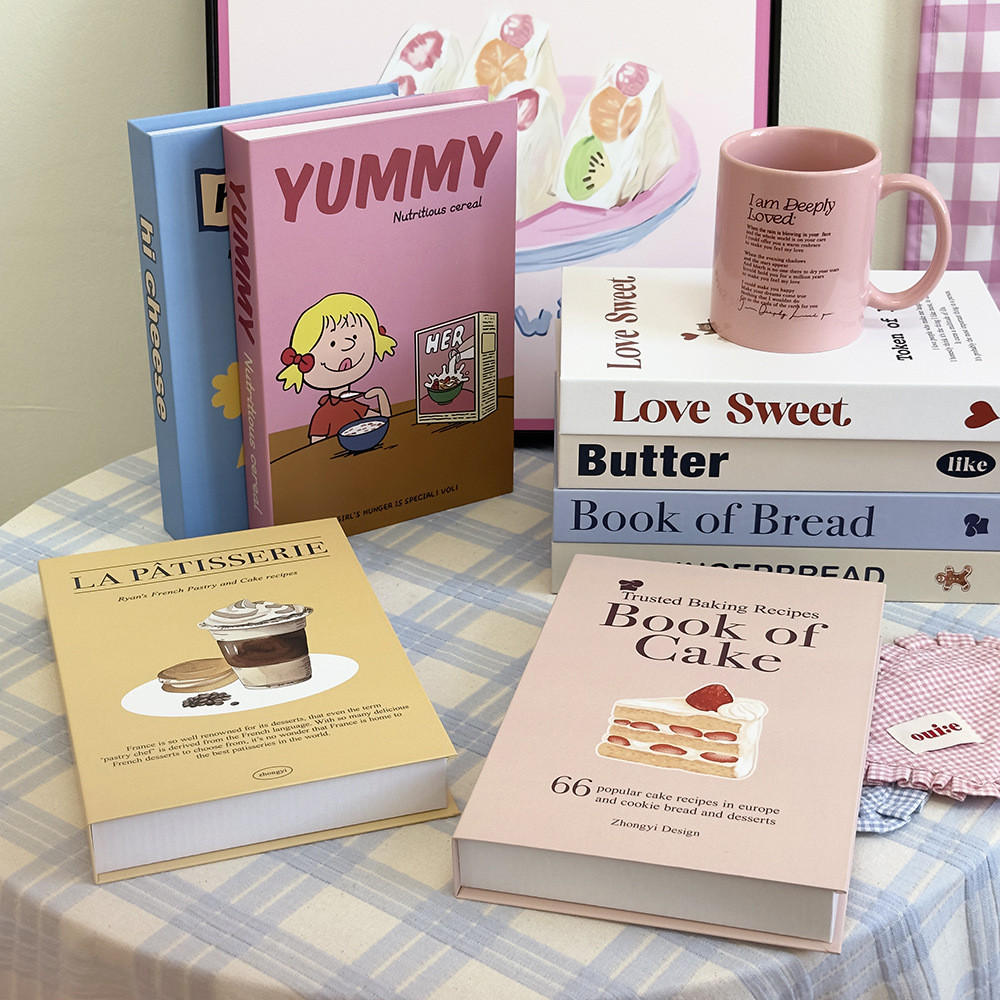 หนังสือปลอม  สไตล์ครีมหนังสือตกแต่ง โดปามีน Ins หนังสือจำลอง หนังสือตัวอย่าง พร็อพหนังสือ พร้อมส่ง