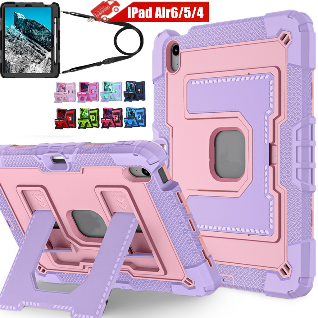 สําหรับiPad Air6 11 "M2 M3 2024 2025 Air4 Air5 10.9" 2022 กรณีเด็กทนทานToughกันกระแทกขาตั้งปกแข็งWสา