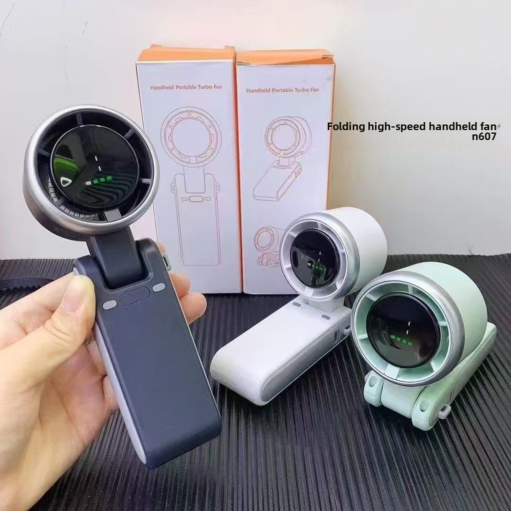 N607 พัดลมมือถือเทอร์โบชาร์จความเร็วสูงใหม่แบบพกพาคอแขวนพัดลมสํานักงานเงียบ
