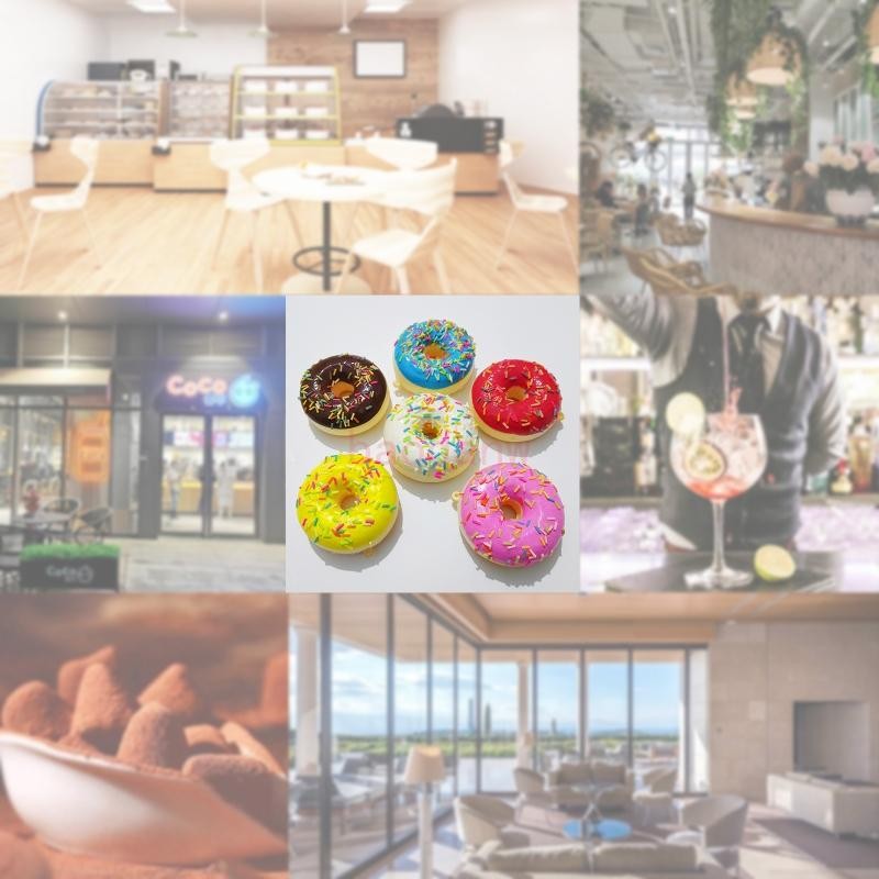 BDW ประดิษฐ์จําลอง Donut ขนมบ้าน Accessorie เค้กขนม Pastry Model การถ่ายภาพของเล่นเด็ก