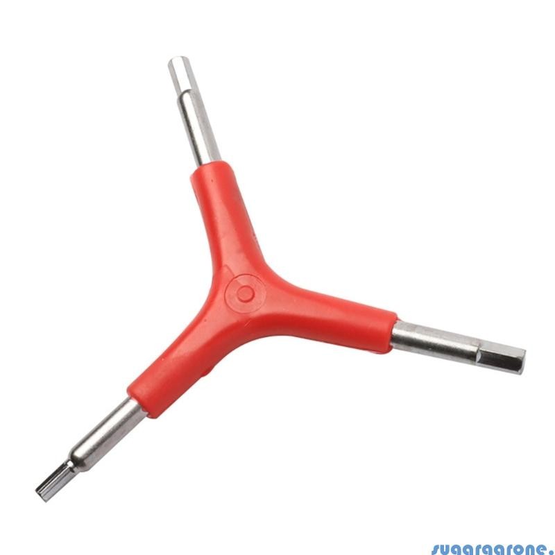 น้ําตาล 3 ทางจักรยานสามเหลี่ยม Hex Key เครื่องมือสําหรับนักปั่นและใช้ในบ้านจักรยาน Hex ประแจ