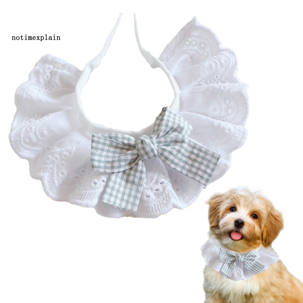 NTA Handmade ผ้าพันคอสัตว์เลี้ยง Elegant อุปกรณ์เสริมสัตว์เลี้ยงลูกไม้หวานผ้าพันคอสัตว์เลี้ยง Bow Ha
