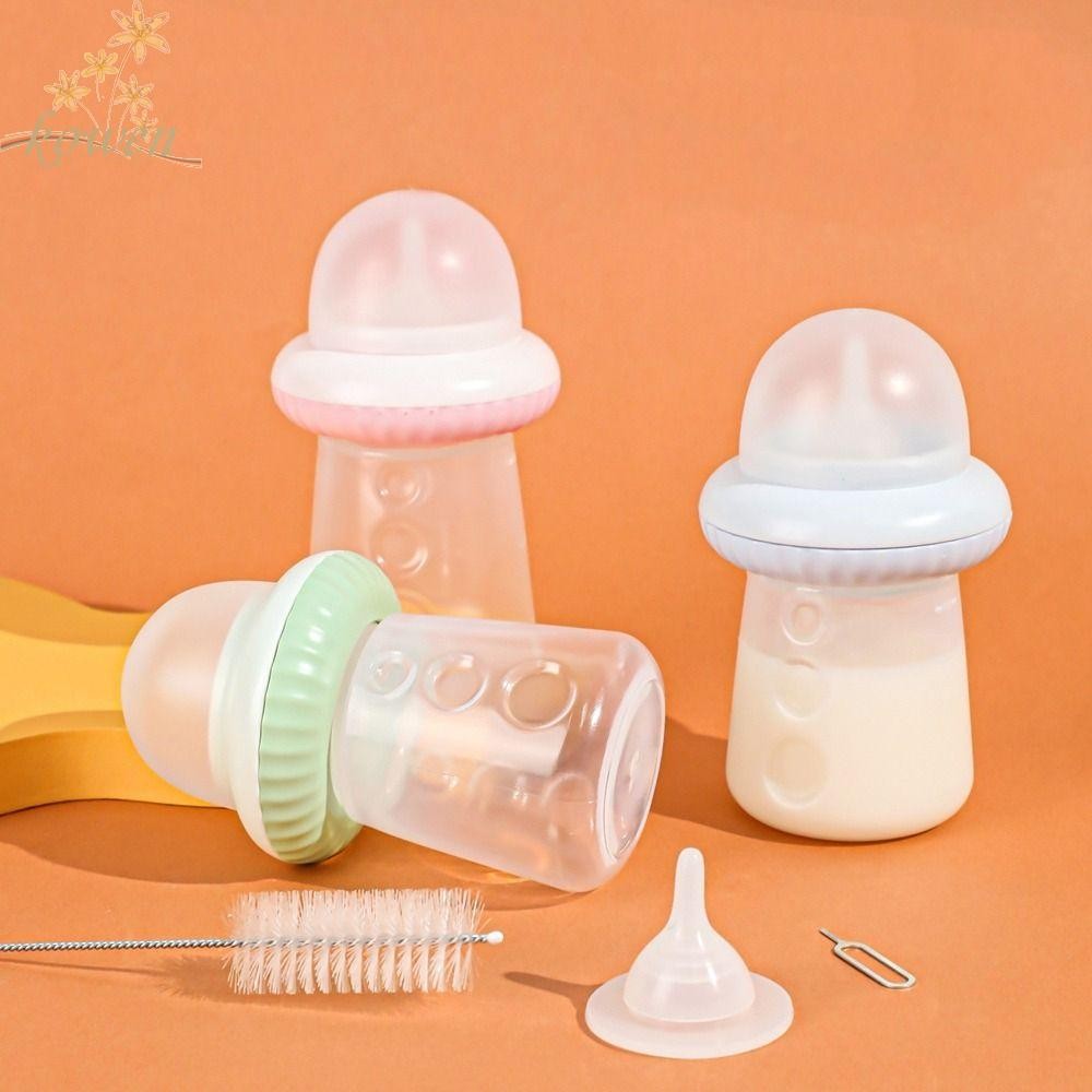 KOWEN ขวดนมสัตว์เลี้ยง, 120ML ซิลิโคนจุกนม Puppy Nursing Feeder, แบบพกพาที่แม่นยํา Feeding ที่ถอดออกได้นํามาใช้ใหม่ลูกแมวขวดนมสัตว์เลี้ยงพยาบาล