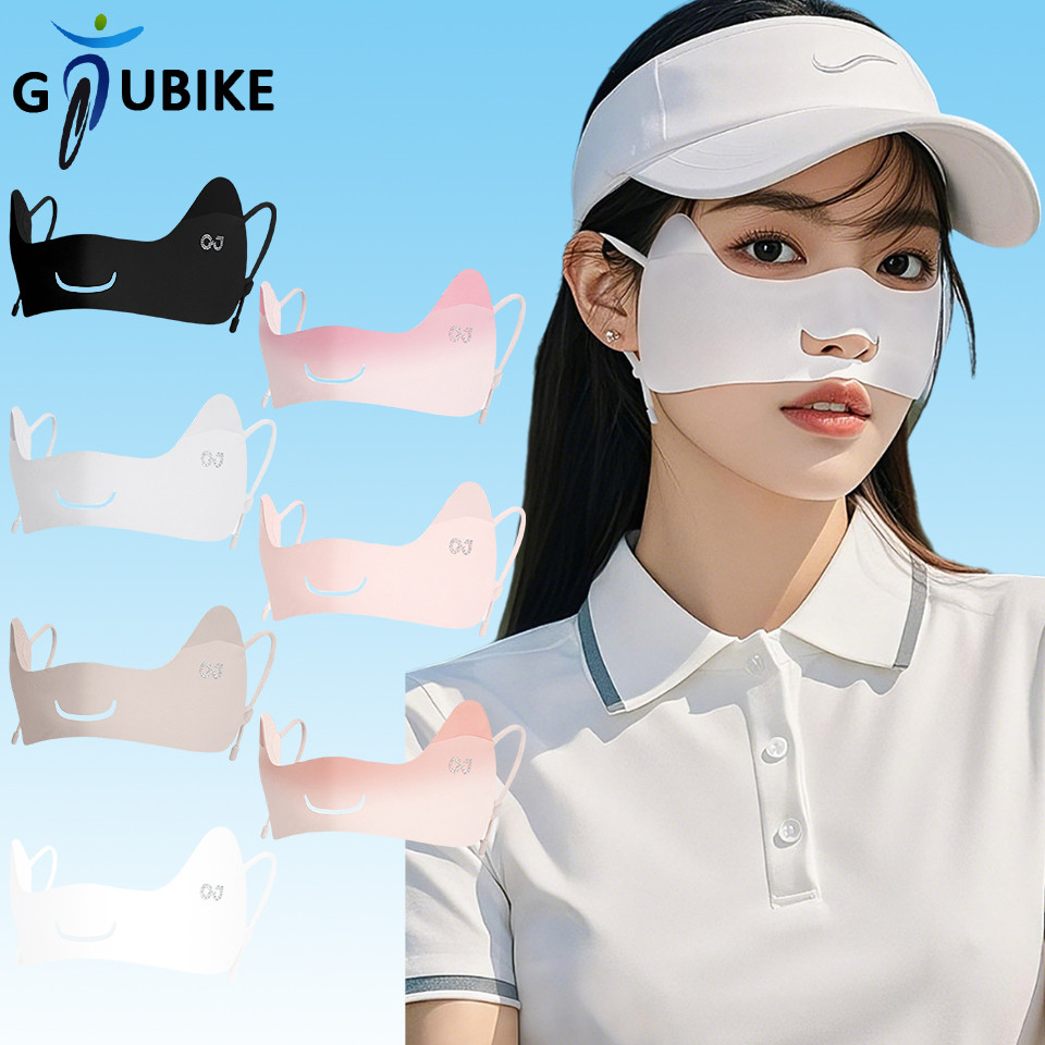 GTUBIKE UPF50+ ฤดูร้อนกีฬากลางแจ้งกอล์ฟผ้าไหมน้ําแข็ง Breathable Anti-UV Eye มุมหน้ากากป้องกัน