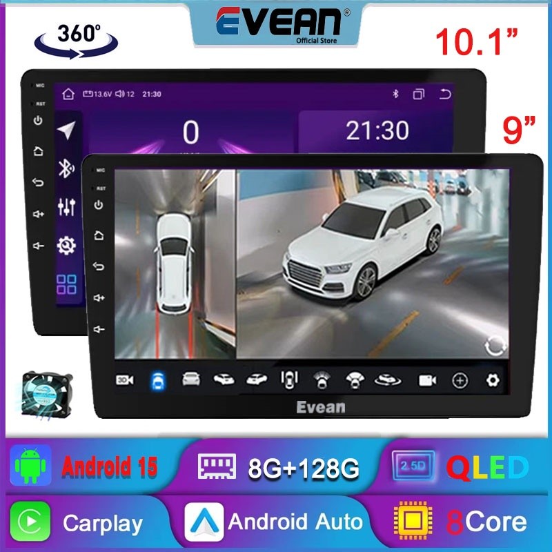 [พัดลมระบายความร้อน 8Core 2.6Ghz]Evean 360 Panorama Car Android Player 8G 128G Octa Core Head Unit 9
