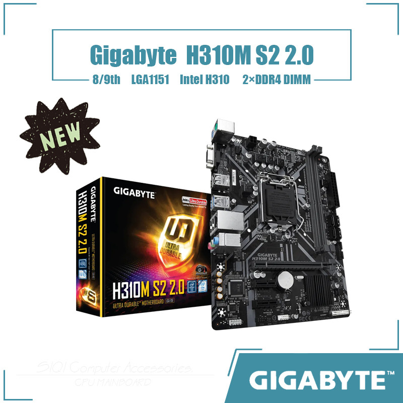 [ใหม่] เมนบอร์ด Gigabyte H310M S2 2.0 Intel H310 2DDR4 DIMM LGA1151 เมนบอร์ดเดสก์ท็อป