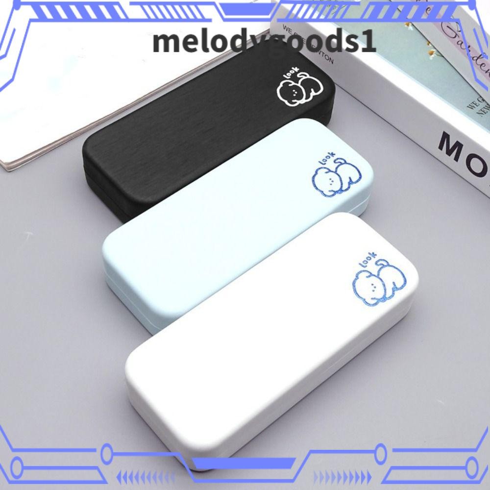 Melodygoods1 กล่องแว่นตา,หนังน้ําหนักเบาแว่นตา,แบบพกพาป้องกันความเครียดสีทึบแว่นตาผู้ชาย