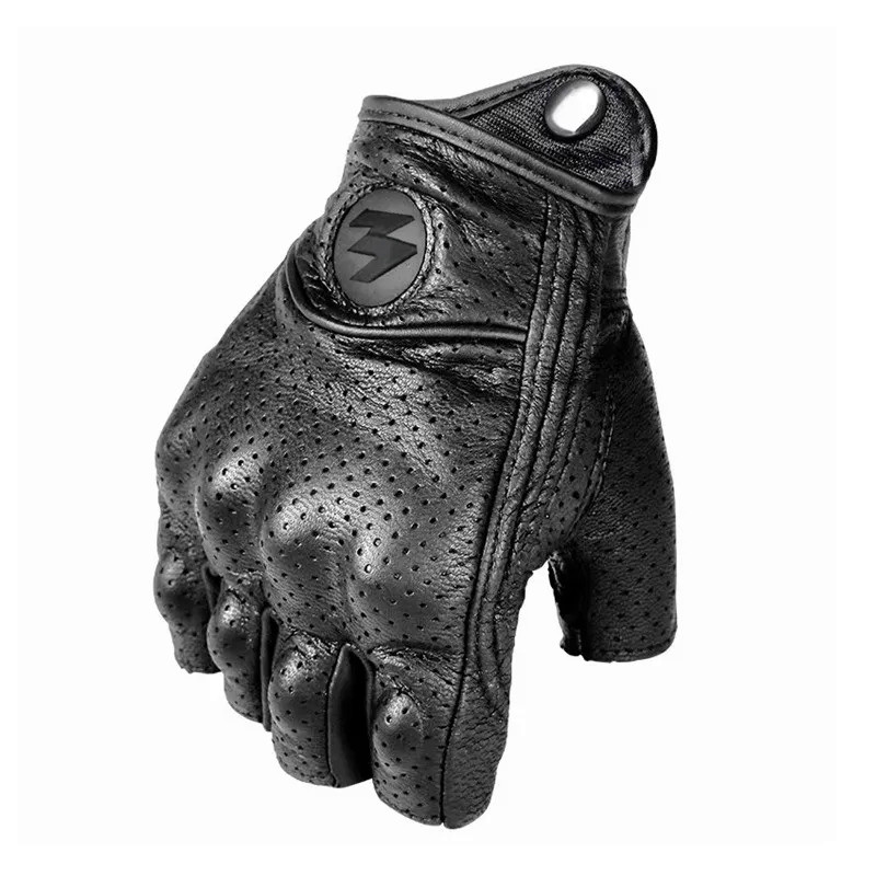 Half Finger Motorcycle Gloves Leather Guantes Moto Guantes Moto Motorcycle Fingerless Gloves Leather