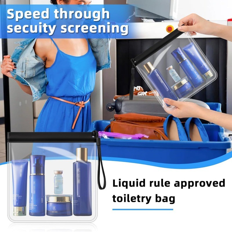 1/3 ชิ้น Travel กระเป๋าเก็บเครื่องสําอาง - EVA โปร่งใส Zip Lock Seal กระเป๋า - กระเป๋าสําหรับชุดชั้นในและถุงเท้าและอุปกรณ์อาบน้ํา - มัลติฟังก์ชั่น กันน้ํา ประหยัดพื้นที่ - Sundries Organizer