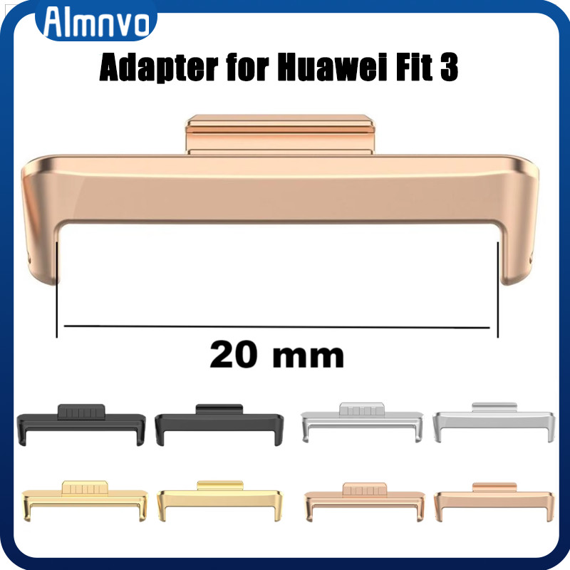 ขั้วต่ออะแดปเตอร์ for Huawei Watch Fit 4/4Pro สายรัดสร้อยข้อมือกว้าง 20 มม. ขั้วต่อสแตนเลส for Smartwatch Huawei Fit 3