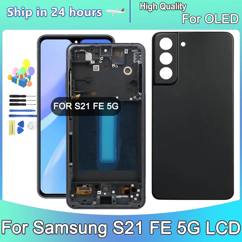 OLED สําหรับ Samsung S21 FE 5G G990 G990B G990U G990B/DS G990E จอแสดงผล LCD พร้อมหน้าจอสัมผัส Ditigi