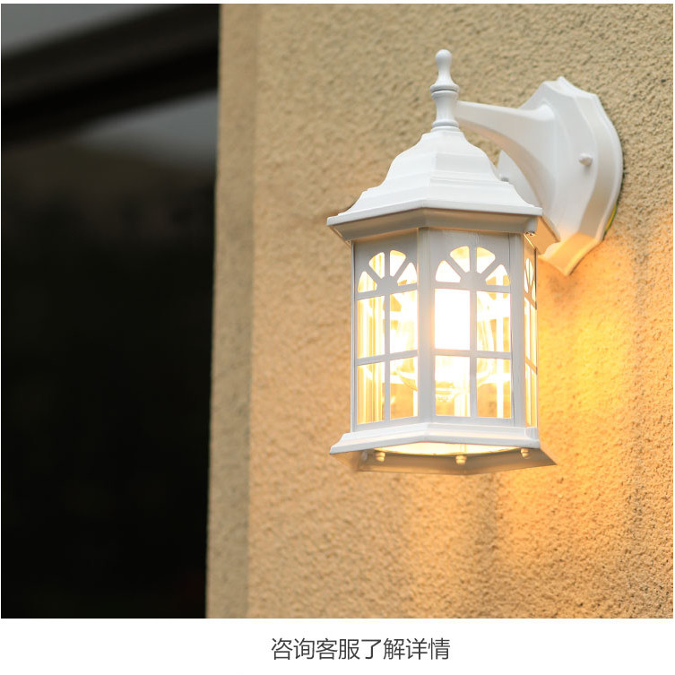 วินเทจโคมไฟติดผนังกลางแจ้งกันน้ำระเบียงไฟสไตล์ยุโรปกลางแจ้งโคมไฟติดผนังทางเดินทางเดินไฟลานโคมไฟติดผนัง - รูปที่ 5
