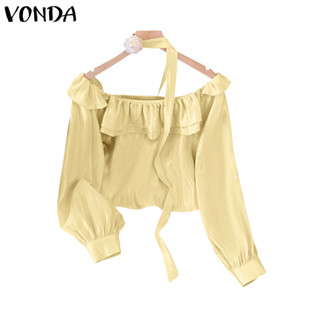 Vonda ผู้หญิงเกาหลีทุกวันแฟชั่นหลายชั้นเสื้อแขนยาว