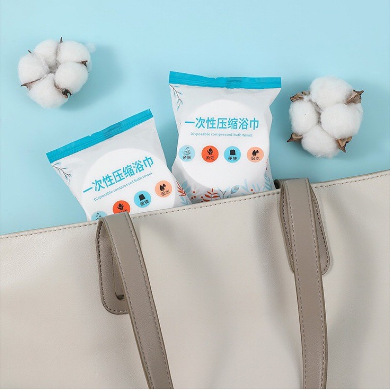 ผ้าขนหนูอัดเม็ด ผ้าเช็ดหน้าอัดเม็ด ละลายน้ำ ขนาดพกพา ใช้แล้วทิ้ง (พร้อมส่งจากไทย) - รูปที่ 3