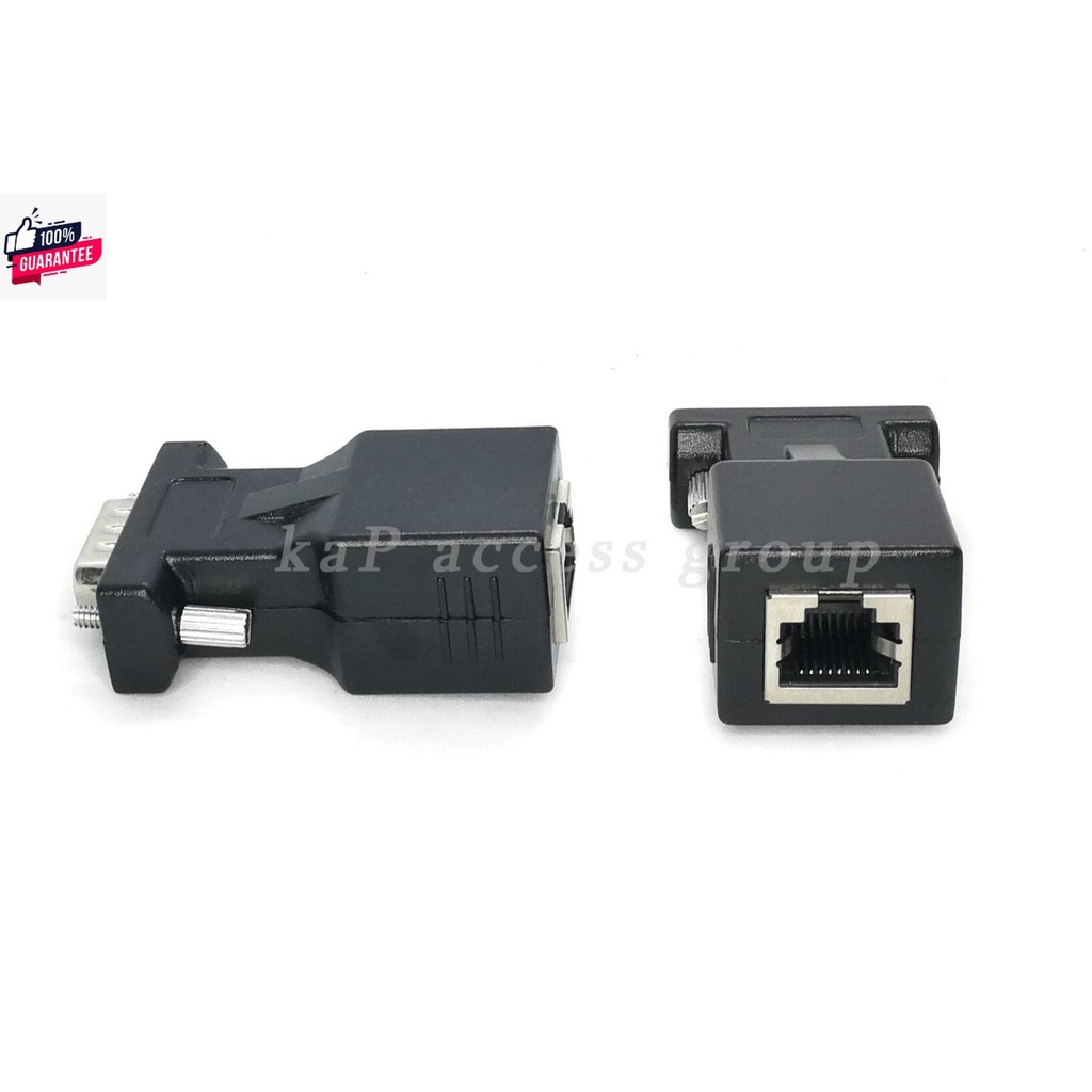 หัวแปลง VGA to RJ45 Lan Serial RS232 DB9 to LAN ผู้,เมีย ออก RJ45 adapter extender
