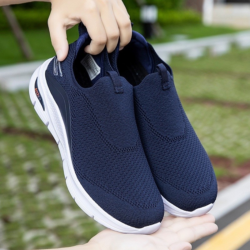 พร้อมสต็อก Skechers_ Arch Fit รองเท้าผ้าใบกันลื่น copy รองเท้าผู้ชายลําลองกลางแจ้งผู้ชาย Lelaki เดิน Kasut Sukan Lelaki 0XZG