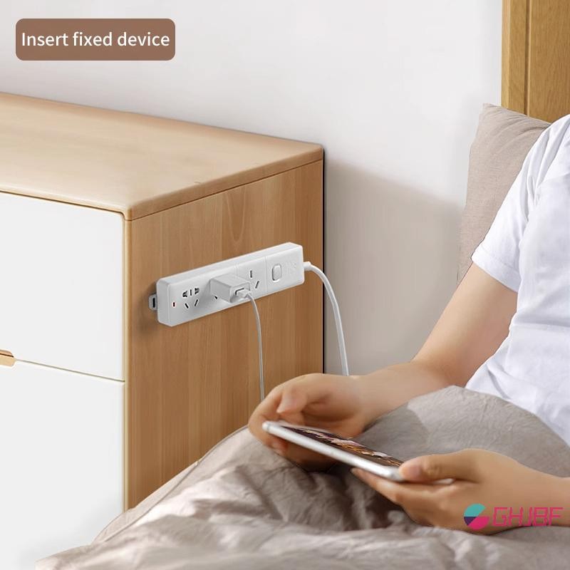 Ghjbf] Wall-Mounted Flip Fixer สติกเกอร์ Punch-free Home Self-Adhesive Socket Fixer Cable Wire Organizer Power Strip Holder ศนนนนเดิมเดิม คอเต่า - รูปที่ 2