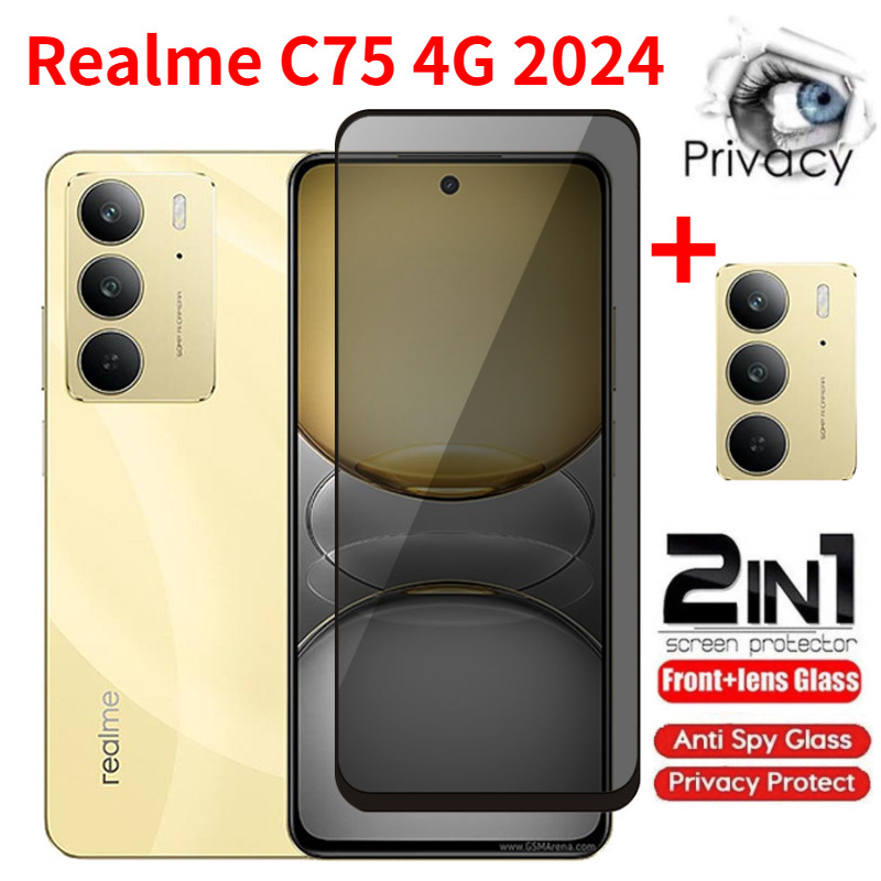 ความเป็นส่วนตัวป้องกันหน้าจอฟิล์มสําหรับRealme C75 C 75 C75X C71 4G 2024 Anti Peepคลุมทั้งหมดกระจกนิรภัยกล้องเลนส์ฟิล์มClassเลนส์กล้อง