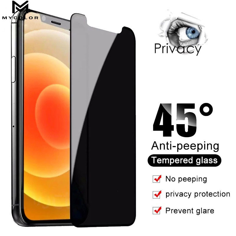 แบบกระจกนิรภัย ยี่ห้อ คุณภาพดีเยียม ฟิล์มกันเสือก กันมอง iPhone iP 17 Air 16E 16 15 14 13 12 11 Pro 