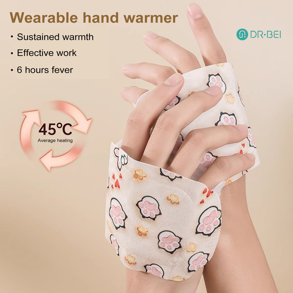 ดร.เบอิ 10ชิ้นความร้อนด้วยตนเองมืออุ่นได้ถึง6-8ชั่วโมงความร้อนสวมใส่ทิ้งฤดูหนาวที่อบอุ่นวางไอน้ํามืออุ่นข้อมือแผ่นความร้อน