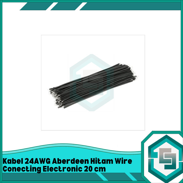 24AWG ABERDEEN CABLE BLACK WIRE CONECTING ELECTRONIC 20 CM