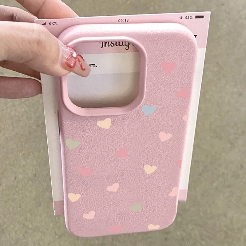 Creative เต็มหน้าจอที่มีสีสันLove Heartรูปแบบเคสโทรศัพท์สําหรับIPhone 16 15 14 13 12 11 Pro Max X XS XR XS Max 7/8 Plus SE2020 ประณีตซิลิโคนนุ่ม