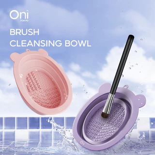 Oni Brush Cleansing Bowl โอนิ ชามทำความสะอาดแปรงแต่งหน้า (Sakura Pink/Lavender Purple)