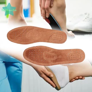 [BigHouseSea] 1 คู่วัว Insoles สําหรับรองเท้าผู้ชายสบายระงับกลิ่นกาย Casual หนังพื้นรองเท้าคุณภาพของแท้หนังรองเท้า Sole ใหม่