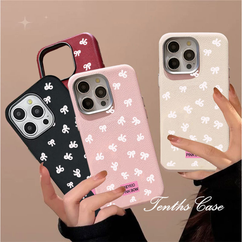 SAMSUNG สําหรับsamsung S24 S23 A22 A21 S20FE Plus Ultra A11 A21s A73 A72 Simple Bowsธรรมดาหนังชุบเลนส์กรอบเคสโทรศัพท์ปกอ่อน