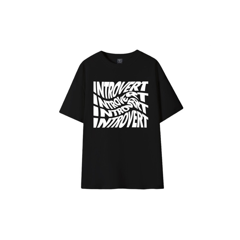 COD✅ (ส่งจากกรุงเทพ)BOOM Shop⚡️เสื้อยืดCOTTON100 ผ้าหนานิ่ม ทรงสวย คอสวยS-3XL (Introvert)