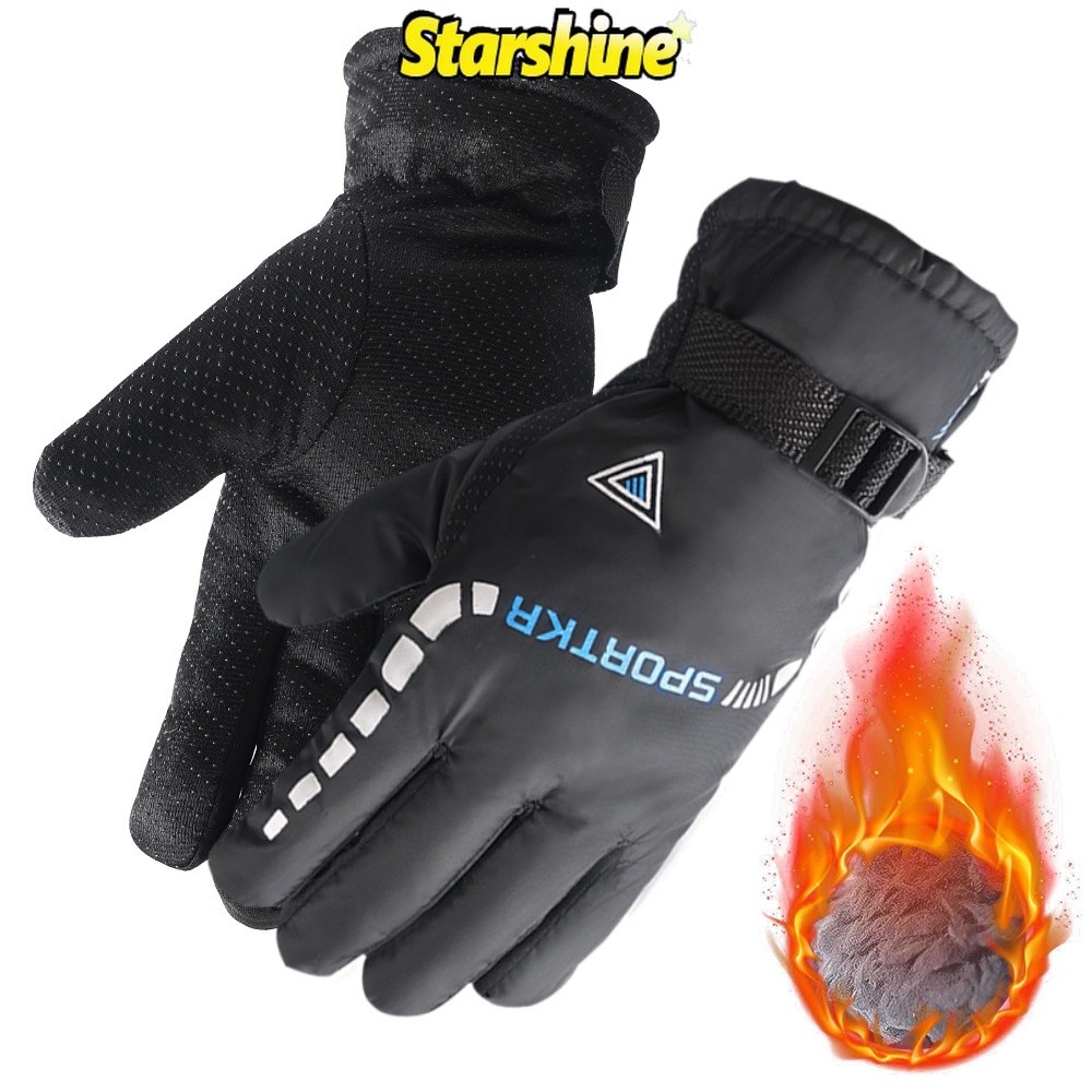 Unisex ฤดูหนาวหนาความร้อนกันน้ํากลางแจ้งถุงมือสกี/แฟชั่นขี่จักรยาน Anti-SlipFull Finger Mittens