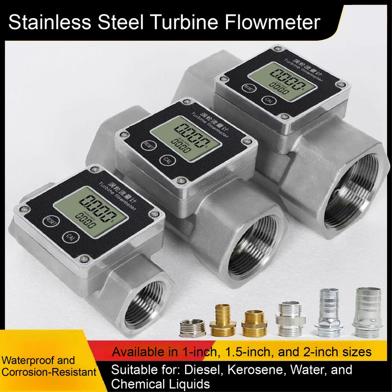 Turbine Flow Meter Stainless Steel Electronic Turbine Flowmeter Digital Liquid Flow Meter High Accur