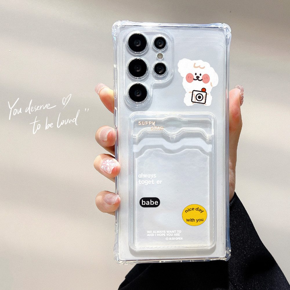 TPU ที่ใส่บัตรเคส For Samsung A55 5G A16 A15 A12 A54 A34 A35 A53 A06 A05S A05 A22 A73 A52 A14 A33 A13 S24 Ultra S23 FE