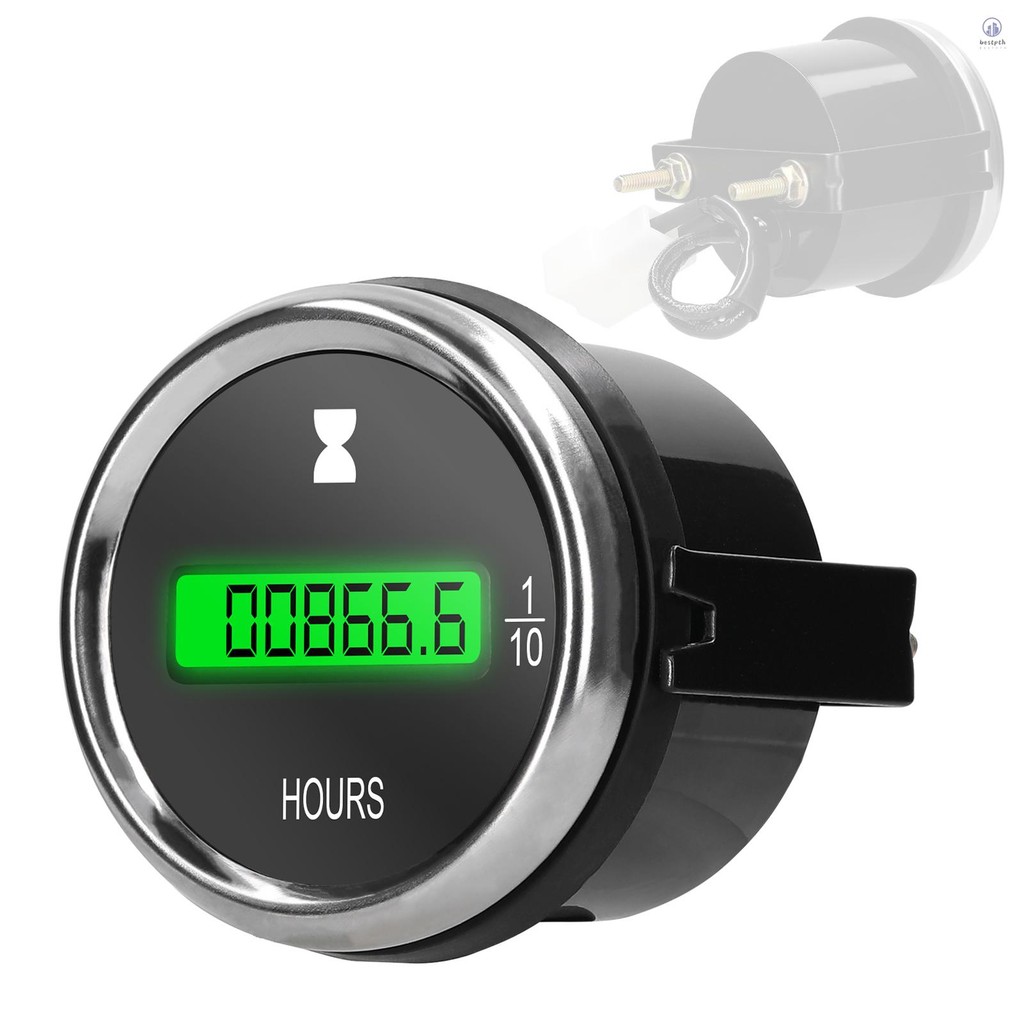 52 มม.เครื่องวัดชั่วโมง LED Digital Car Timer 12/24V สําหรับรถยนต์รถบรรทุก Marine Boat