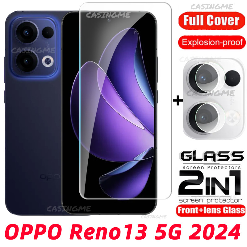 Oppo Reno13 5G 2024 คลุมทั้งหมดกระจกนิรภัย Flim สําหรับ OPPO Reno 13 Reno13 OPPOReno13 13Reno F 4G 5G 2024 ฟิล์มด้านหน้าด้านหลังเลนส์กระจกกลับกล้องเลนส์ป้องกันหน้าจอ