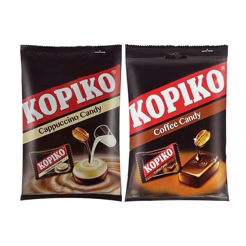 อินโดนีเซียนําเข้า KOPIKO KOPIKO Coffee Candy รสกาแฟที่แข็งแกร่งพิเศษ Hard Candy Cappuccino กดแท็บเล