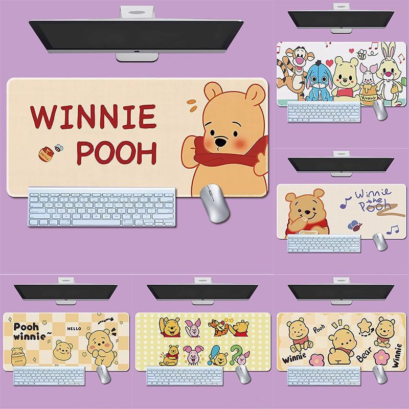 Disney Winnie The Pooh Mousepad Office เมาส์ขนาดเล็กขนาดใหญ่ PC เกมคอมพิวเตอร์คีย์บอร์ดยาง Anti-Slip Mice Mat Big